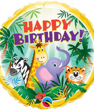 Folieballon Jungle Safari Happy Birthday - 45cm