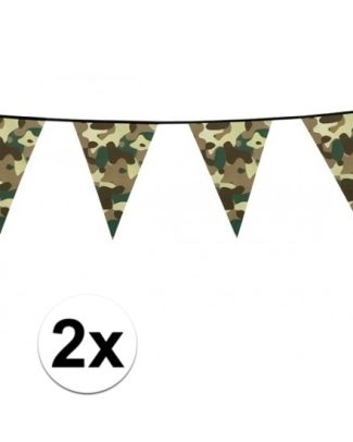 2x Legerprint vlaggenlijn 6 meter