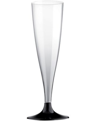 Champagne Flute met zwarte voet - 10stk