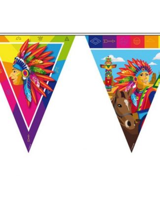 Indianen verjaardag thema vlaggenlijn 10 meter