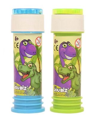 Sandy Dinosaurus bellenblaas - 1x - flesje met bal spelletje in dop - 60 ml - uitdeel cadeaus -