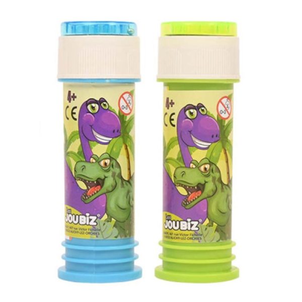 Sandy Dinosaurus bellenblaas - 1x - flesje met bal spelletje in dop - 60 ml - uitdeel cadeaus -