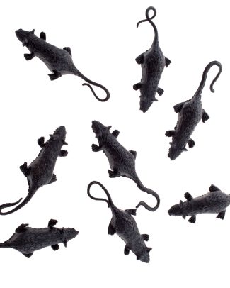 8x stuks kleine plastic horror/halloween dieren ratten - 5 cm - Enge decoratie beesten