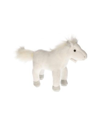 Cornelissen Pluche knuffel paarden - wit - 19 cm - Boerderij dieren