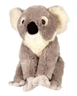 Pluche wasbeer knuffel - zittend - grijs/zwart - polyester - 25 cm