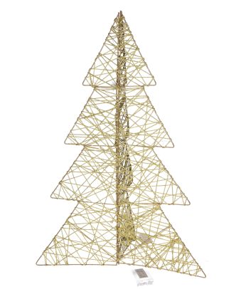 Countryfield Lichtboom/kerstboom 3D - 76 cm - goud - metaal - 60 LEDs - warm wit