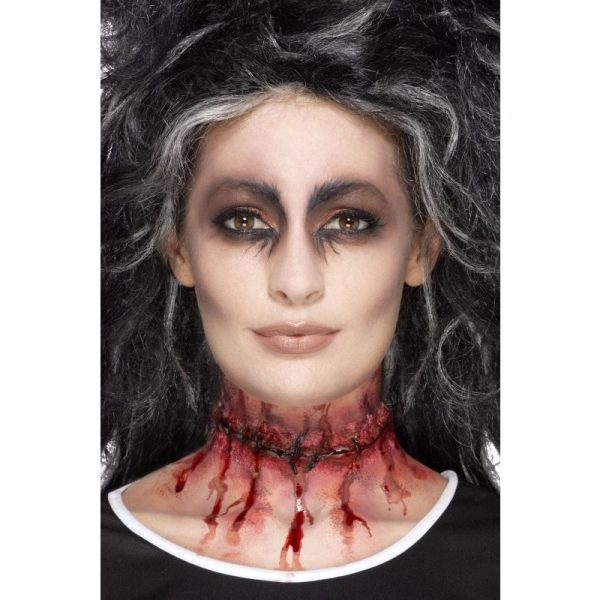 Smiffys nepwonden - Halloween - gehechte nepwond in de nek - latex - Horror thema