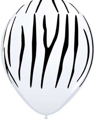Witte Ballonnen Zebraprint 28cm - 25 stuks