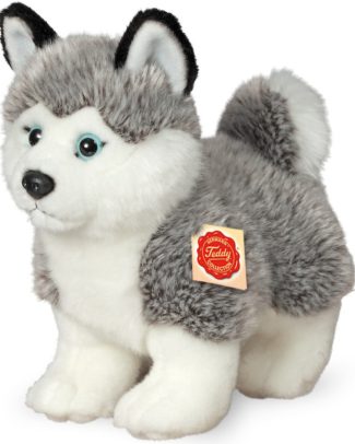 Knuffeldier hond Husky - zachte pluche stof - premium kwaliteit knuffels - grijs/wit - 23 cm