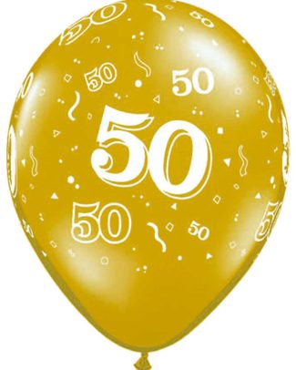 Gouden 50 Jaar Ballonnen 28cm - 25 stuks