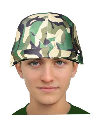 Carnaval verkleed soldaten/leger Helm - camouflage print - voor kinderen tot 12 jaar