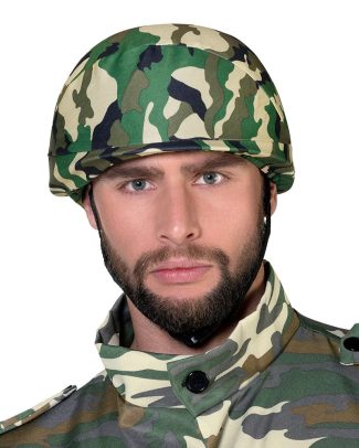 Carnaval verkleed soldaten/leger Helm - camouflage print - voor volwassenen