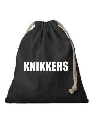 1x Katoenen knikkers zakje zwart 25 x 30 cm -