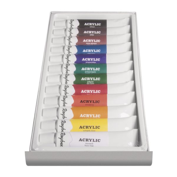 Rayher hobby Acrylverf schilder setje - 12 kleuren tubes van 12 ml -