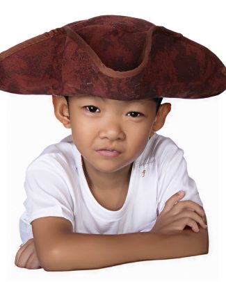 Carnaval verkleed hoed voor een Piraat - bruin - polyester - kinderen