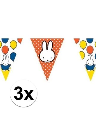 3x Nijntje vlaggenlijnen versiering 10 meter