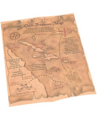 Piraten schatkaart - 22 x 30 cm - verkleedaccessoires piraat