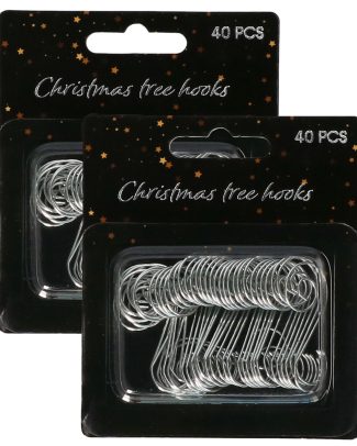 Kerstbalhaakjes - 80x stuks - zilver - 3,5 cm - metaal - kerstboomhaakjes