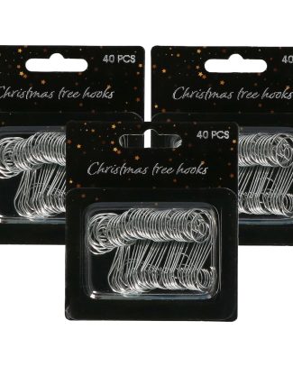 Kerstbalhaakjes - 120x stuks - zilver - 3,5 cm - metaal - kerstboomhaakjes