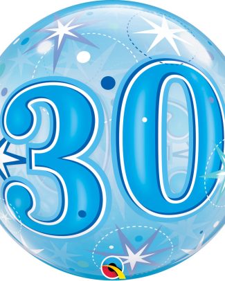 30 Jaar Bubbles Ballon Blauw 56cm