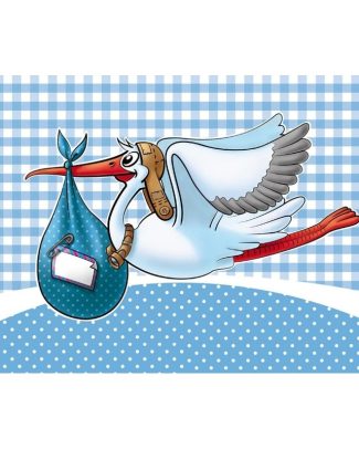 Raamvlag geboorte jongen - blauw - 60 x 90 cm - polyester - kraamversiering - feestartikelen