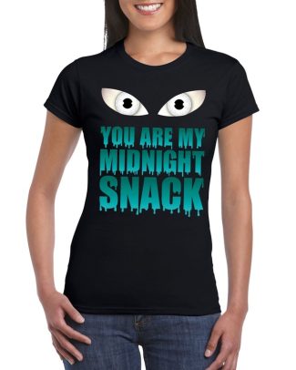 You are my midnight snack Halloween zombie t-shirt zwart dames