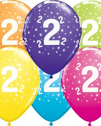 Meerkleurige 2 Jaar Ballonnen 28cm - 25 stuks
