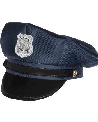 Carnaval verkleed Politie agent hoedje - blauw/zilver - voor kinderen - Politie thema