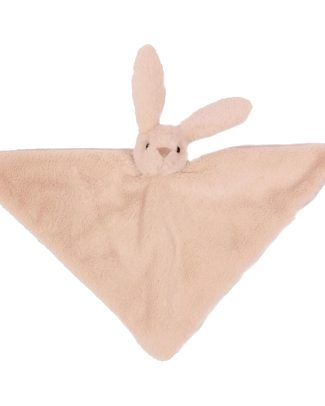 Knuffeldier Konijn - zachte pluche stof - tuttel/knuffeldoekje - roze - 45 cm