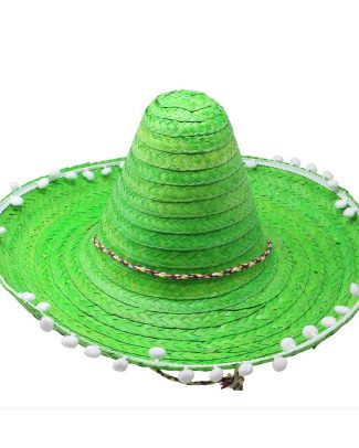 Mexicaanse Sombrero hoed voor heren - carnaval/verkleed accessoires - groen - met ornamenten