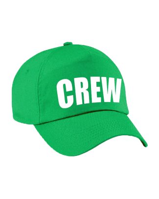 Groene crew personeel team pet / cap voor volwassenen
