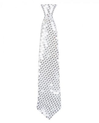 Stropdas Pailletten Zilver
