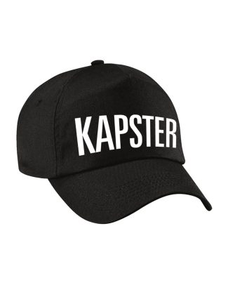 Kapster verkleed pet zwart volwassenen