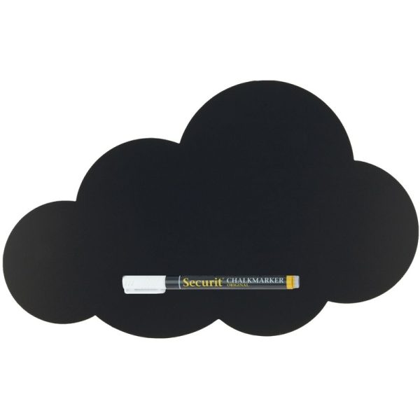 Securit Krijtbord - Zwart - Wolk - 30cm - inclusief stift/marker -