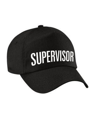 Supervisor verkleed pet zwart volwassenen