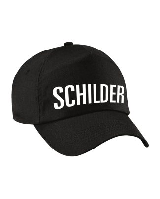 Schilder verkleed pet zwart volwassenen