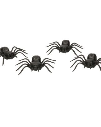Nep/namaak spinnen - 4x - 10 cm - Halloween/Horror dieren - Plastic/kunststof enge dieren