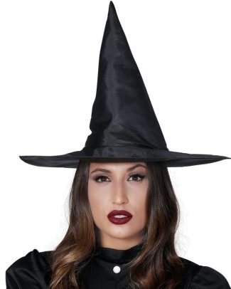 Heksenhoed - zwart - voor dames - Halloween/horror/carnaval - heksen verkleed hoeden
