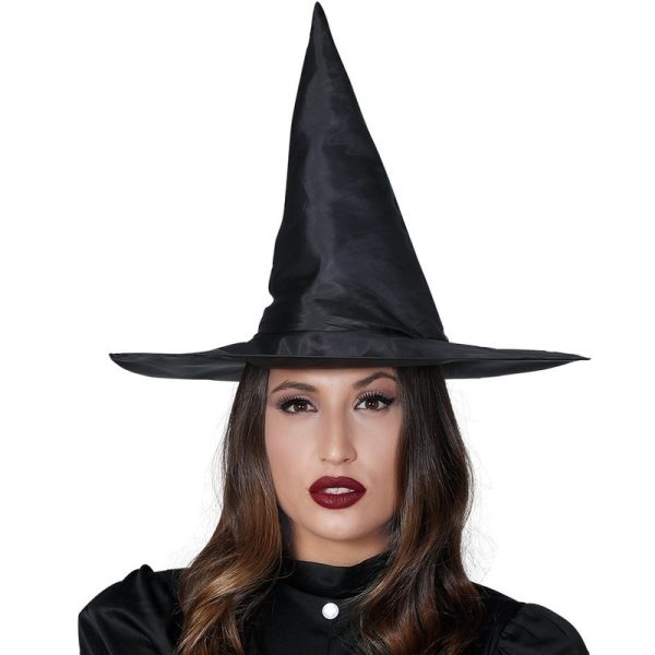 Heksenhoed - zwart - voor dames - Halloween/horror/carnaval - heksen verkleed hoeden