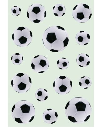 Stickers voetbal thema - 1x vel - 16 x 9 cm - 54 stickers - zwart/wit - stickervel