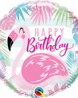 Happy Birthday Flamingo Folieballon - 45cm