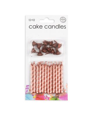 Taartkaarsjes Rosé Goud - 12stk