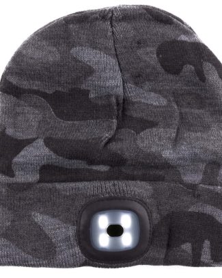 Benson beanie wintermuts met led lamp damesmutsen / herenmutsen - camouflage grijs