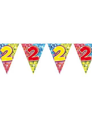 2 Jaar Vlaggenlijn Birthday Blocks - 6 meter