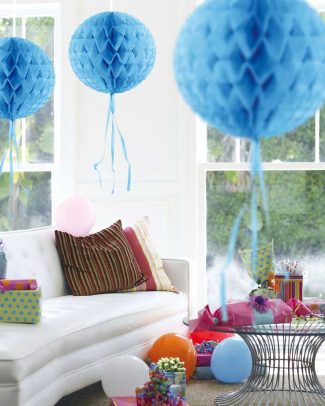 Baby blauwe honeycomb bol - 30cm