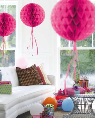 Donker Roze honeycomb bol - 30 cm