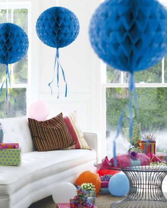 Blauwe honeycomb bol - 30 cm