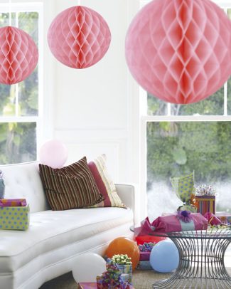 Baby Roze Honeycomb Groot Rond - 50cm