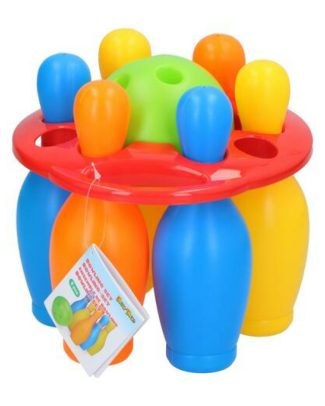 Eddy Toys Bowling kegels set - met 2 ballen - 6 kegels - 20 cm - kunststof - speelgoed -