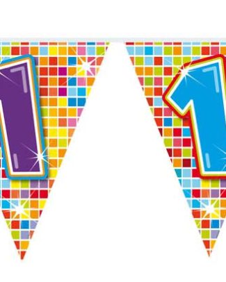 1 Jaar Mini Vlaggenlijn Birthday Blocks - 3 meter